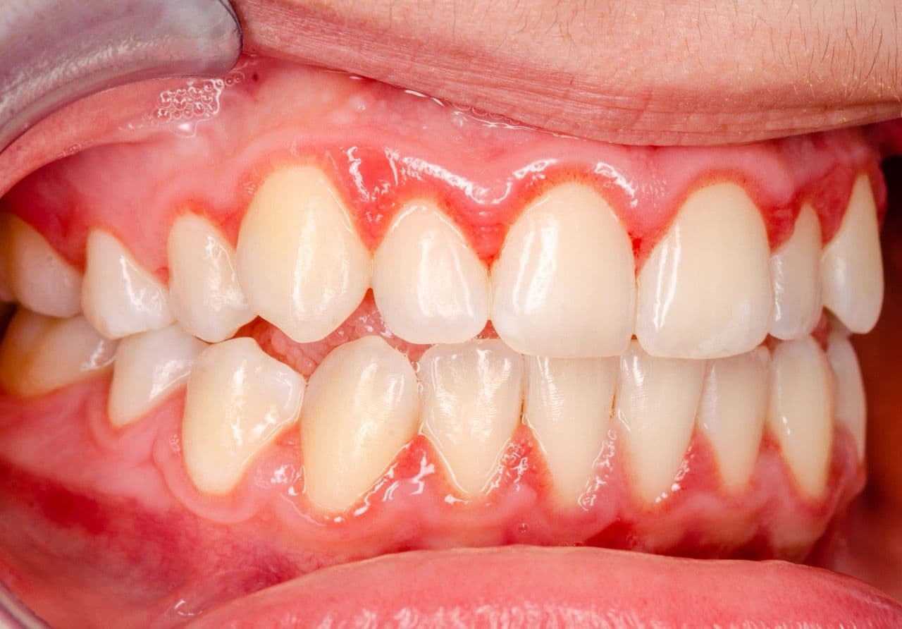 Close-up photo of a mouth after deep cleaning