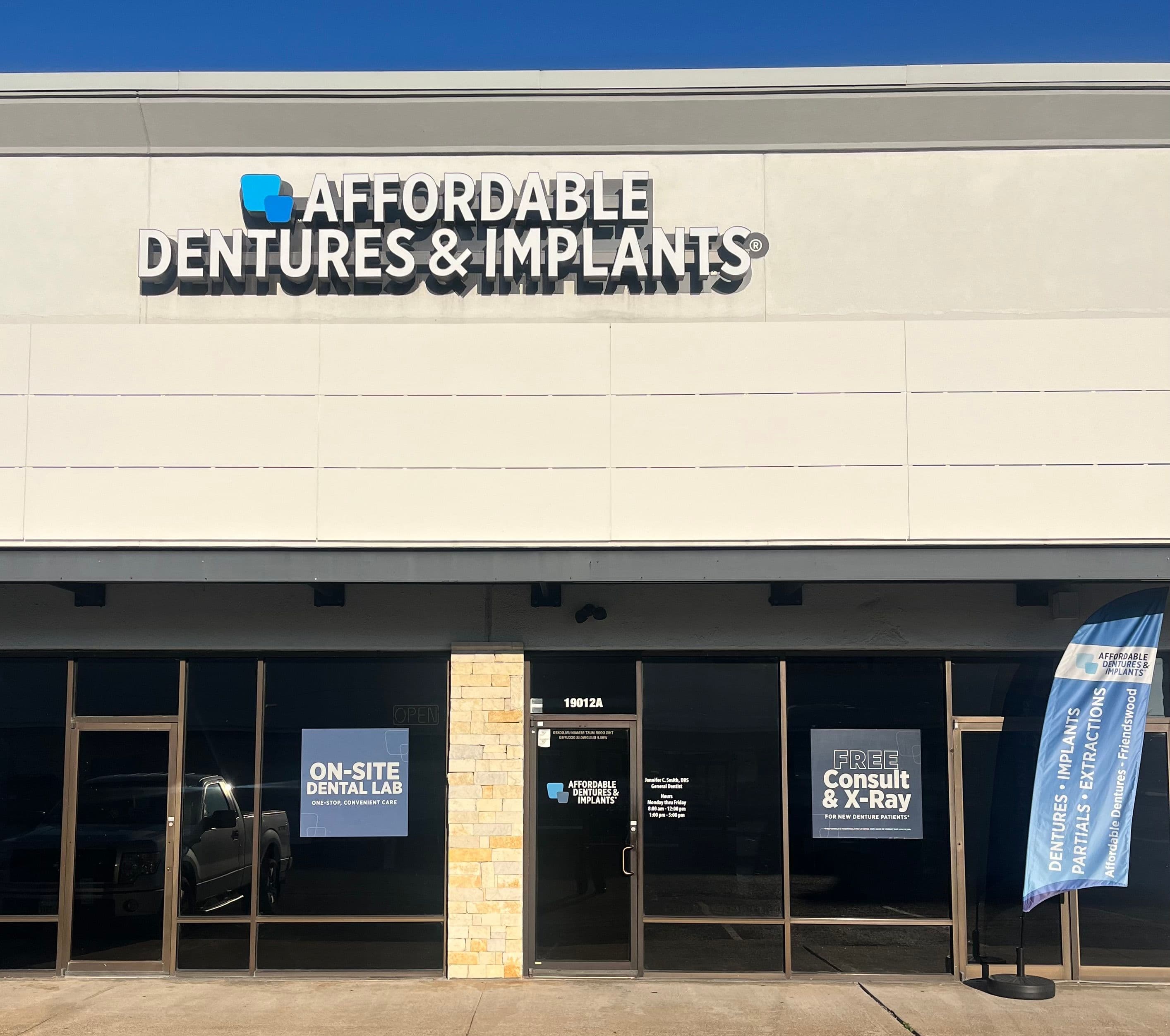 Exterior of Affordable Dentures & Implants in Friendswood, TX
