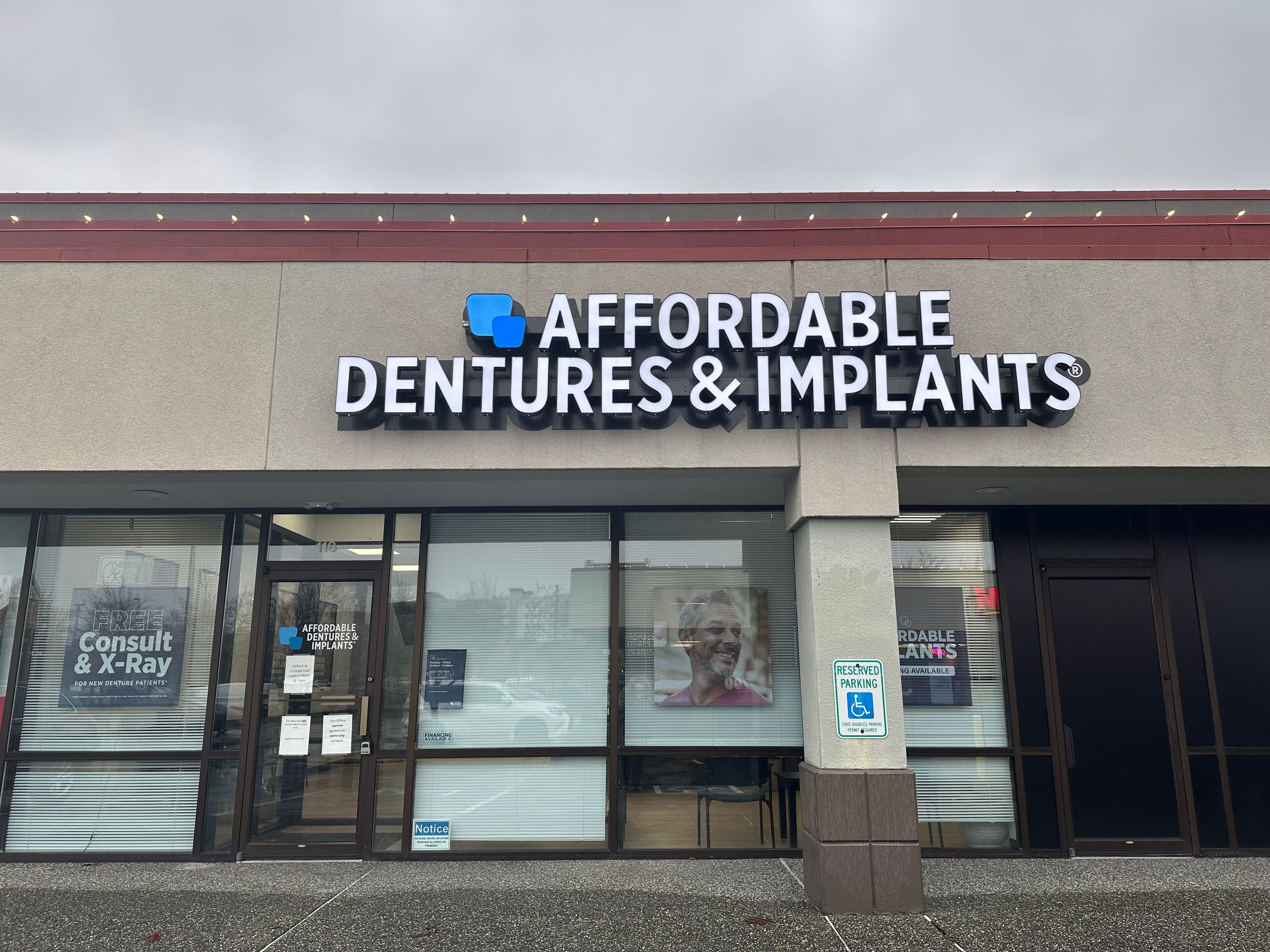 Exterior of Affordable Dentures & Implants in Lynnwood, WA